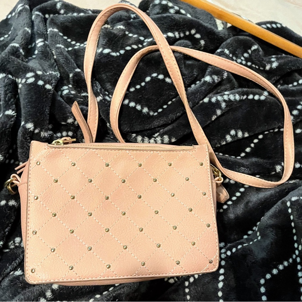 Pink Under One Sky Quilted Crossbody Bag